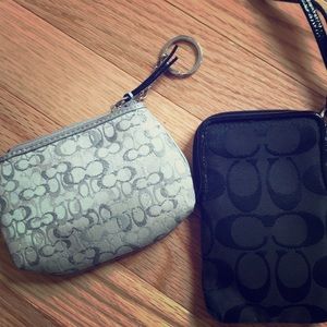 2 small Coach items (coin purse and wristlet)